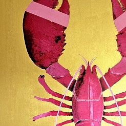 Pink Lobster geschilderd door 